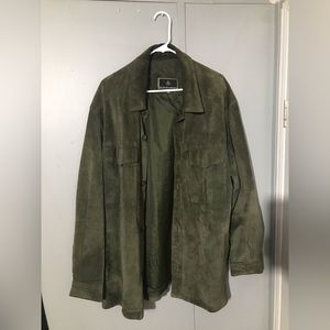 Vintage Rainforest Green Suede Jacket XL